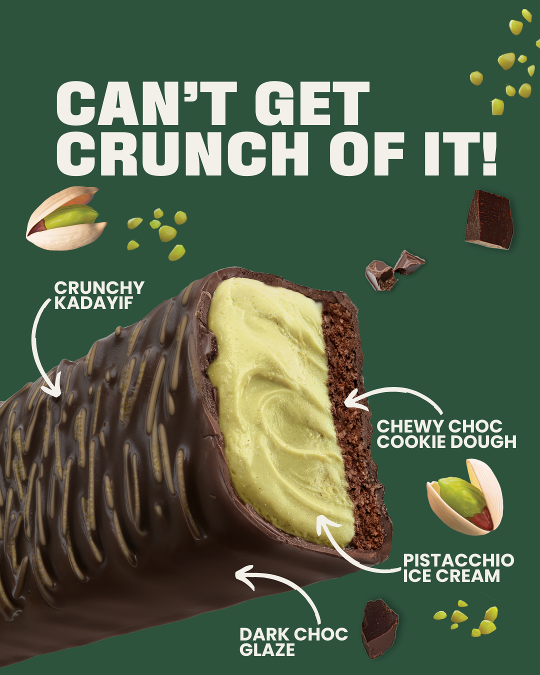 6 Multipacks Dubai Crunch (18x 50g Ice Cream Bars)