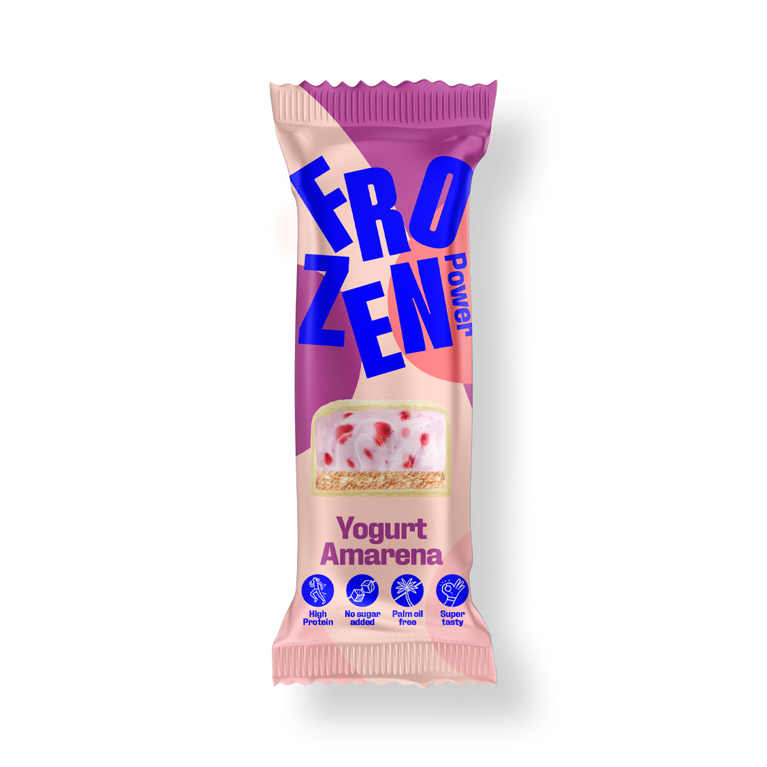 Frozen Power Protein Eis-Riegel ohne Zuckerzusatz in der Sorte Yogurt Amarena für ein gesundes naschen mit Protein