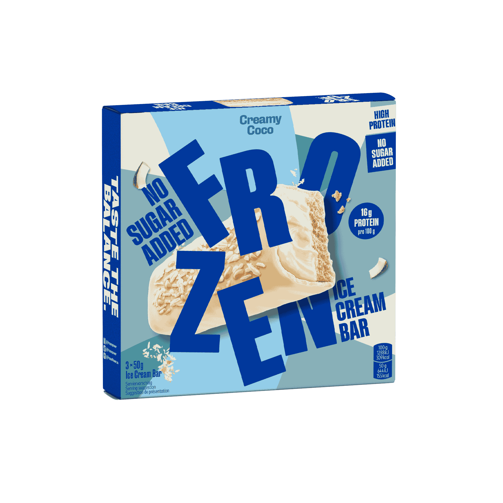 Frozen Power Protein Eis-Riegel in der Sorte Creamy Coco.